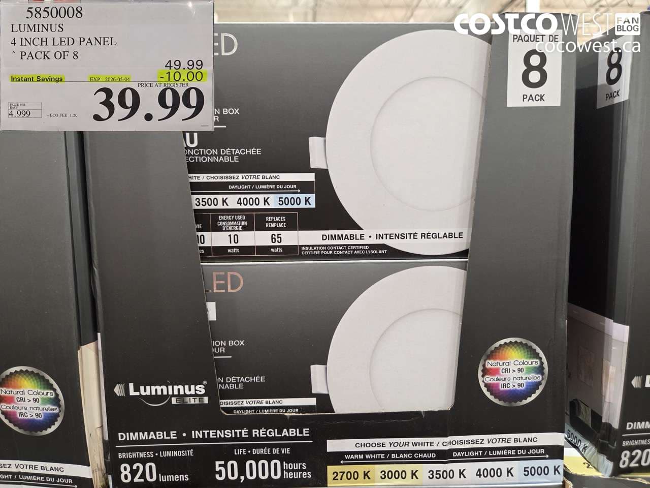 luminus 4 inch led panel pack of 8