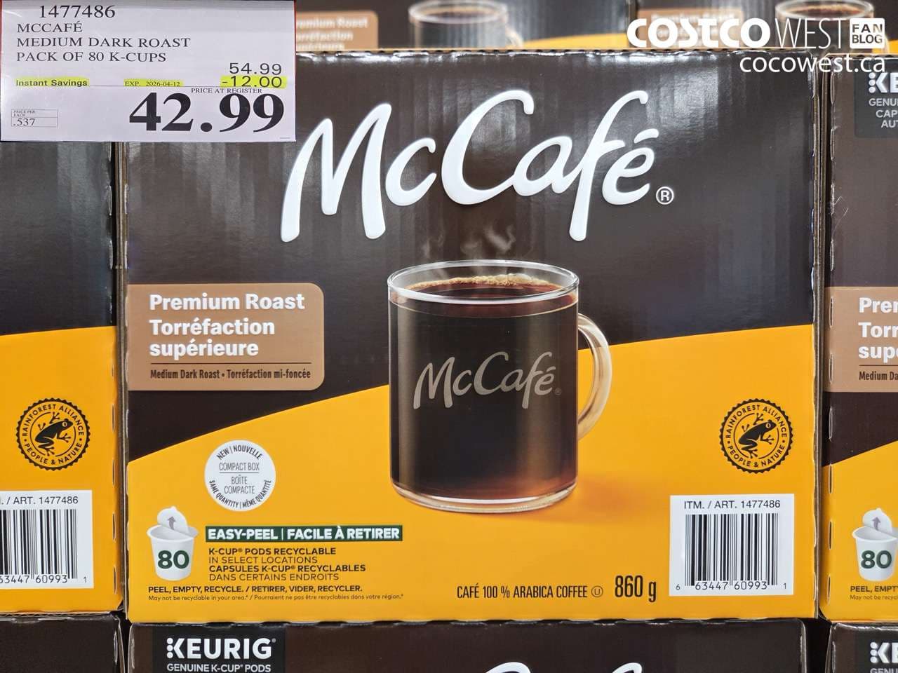 mccafe medium dark roast pack of 80 kcups