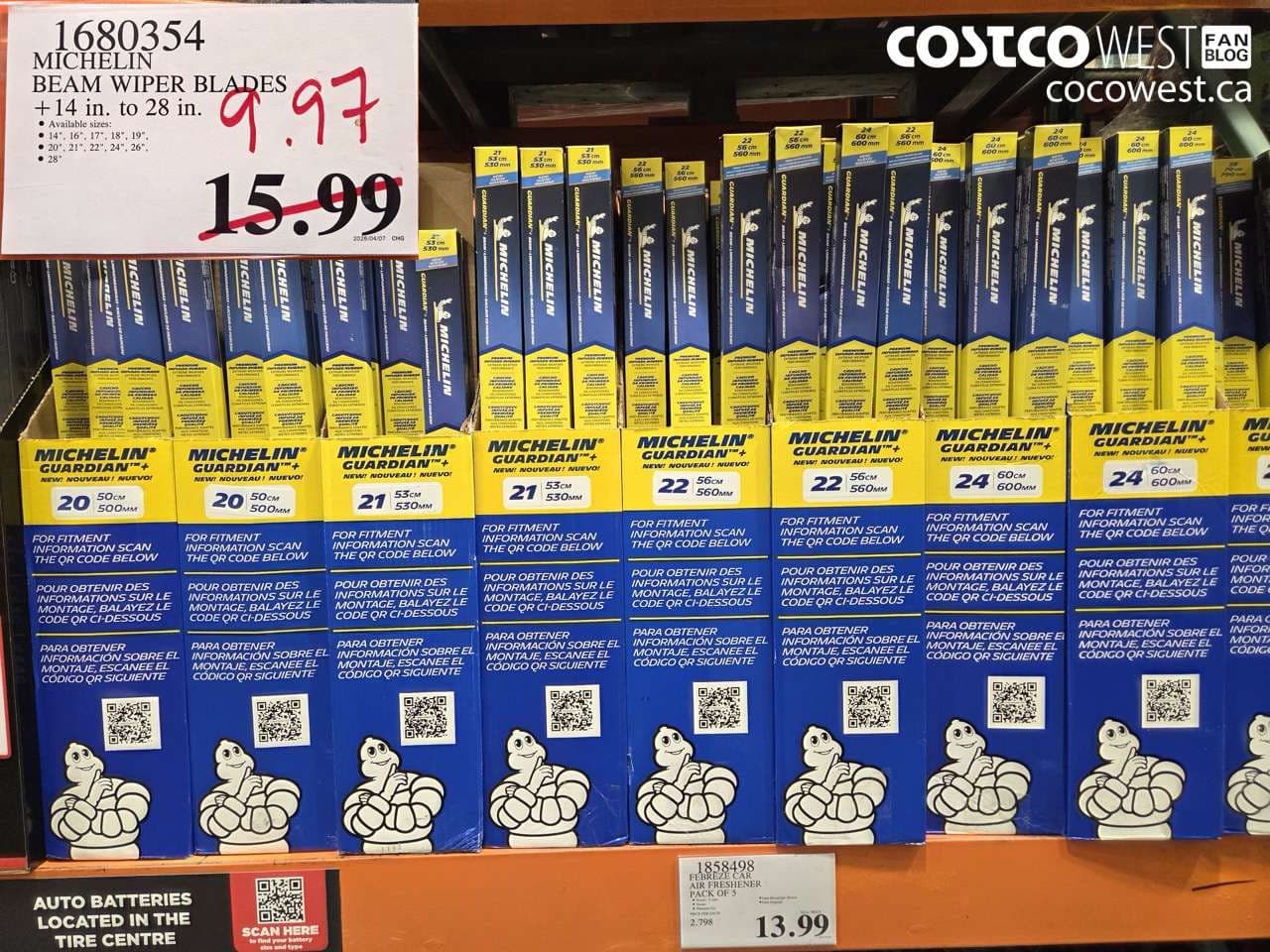 MICHELIN BEAM WIPER BLADES +14 IN. TO 28 IN.