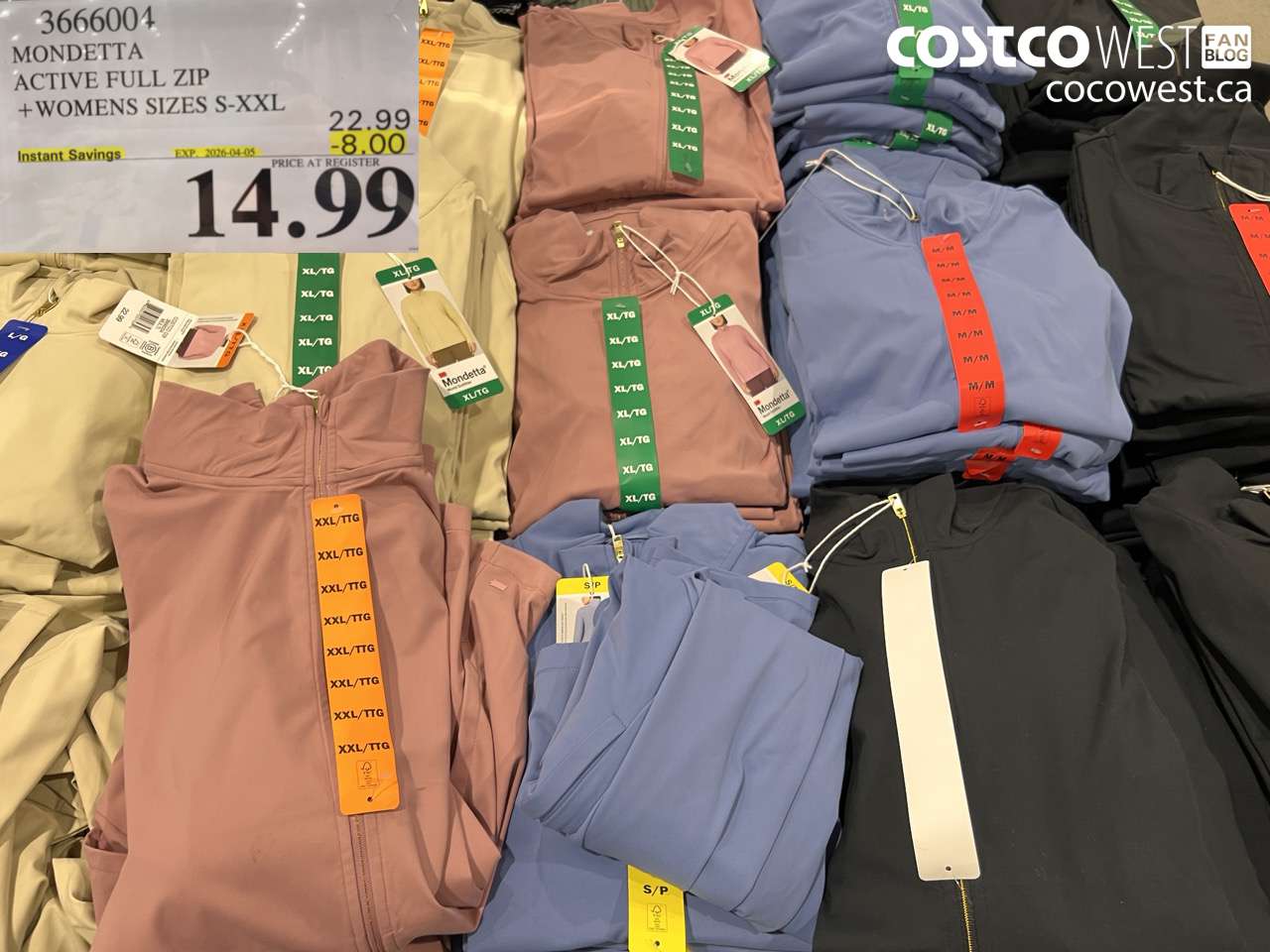 mondetta active full zip  womens sizes sxxl