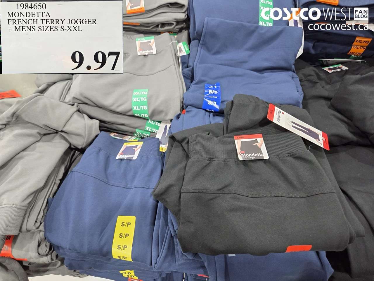 mondetta french terry jogger mens sizes sxxl