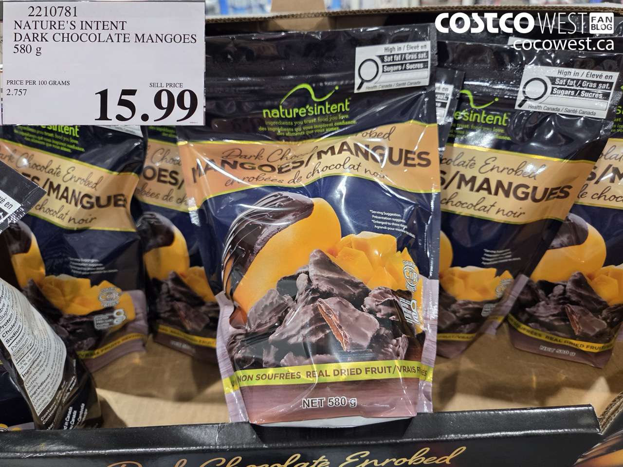 NATURE’S INTENT DARK CHOCOLATE MANGOES 580G