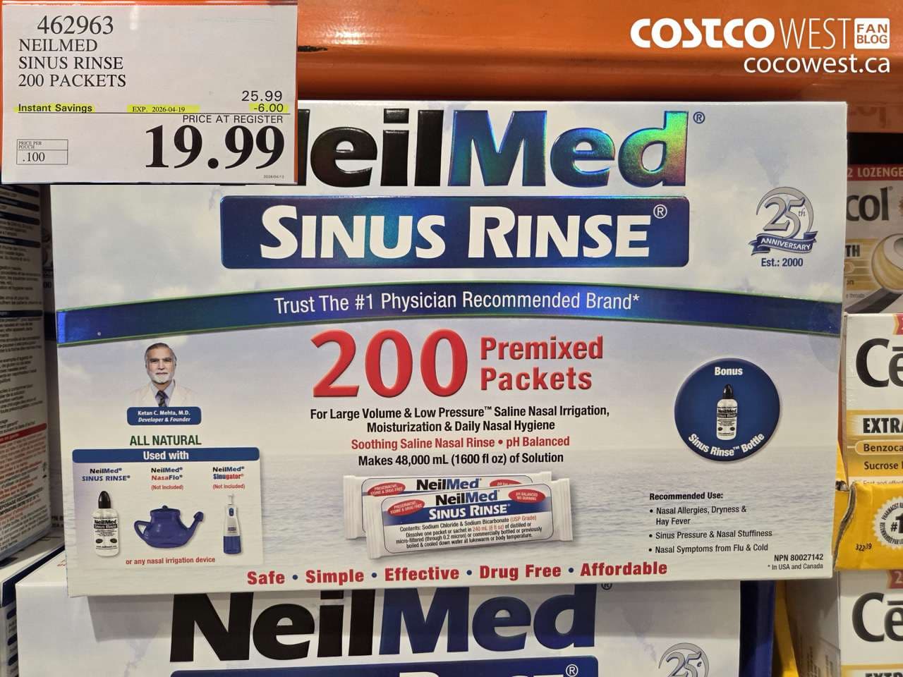 neilmed sinus rinse 200 packets