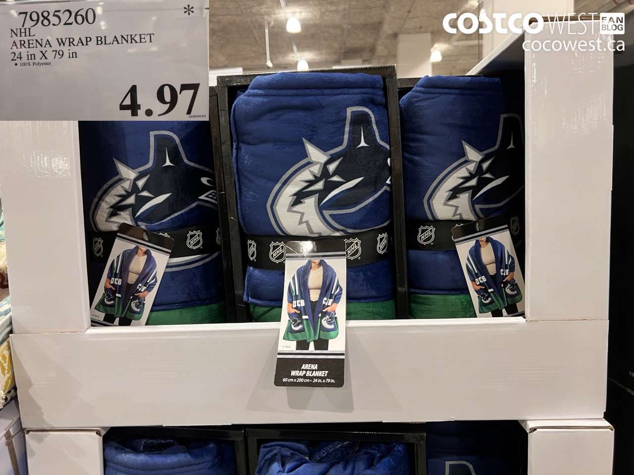 NHL ARENA WRAP BLANKET 24 IN X 79 IN