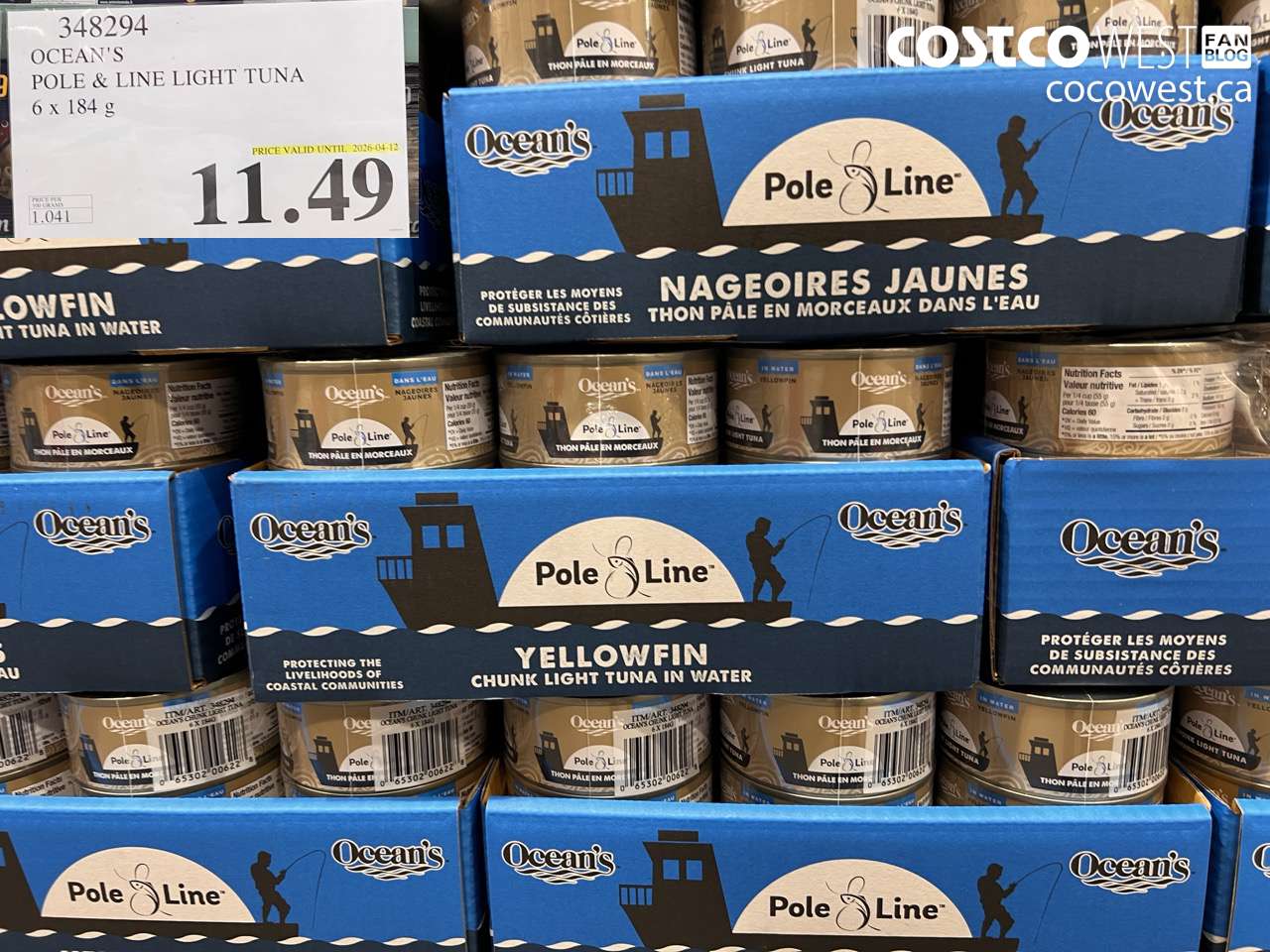 OCEAN’S POLE & LINE LIGHT TUNA 6 X 184 G (EXPIRES ON 2026-04-12)