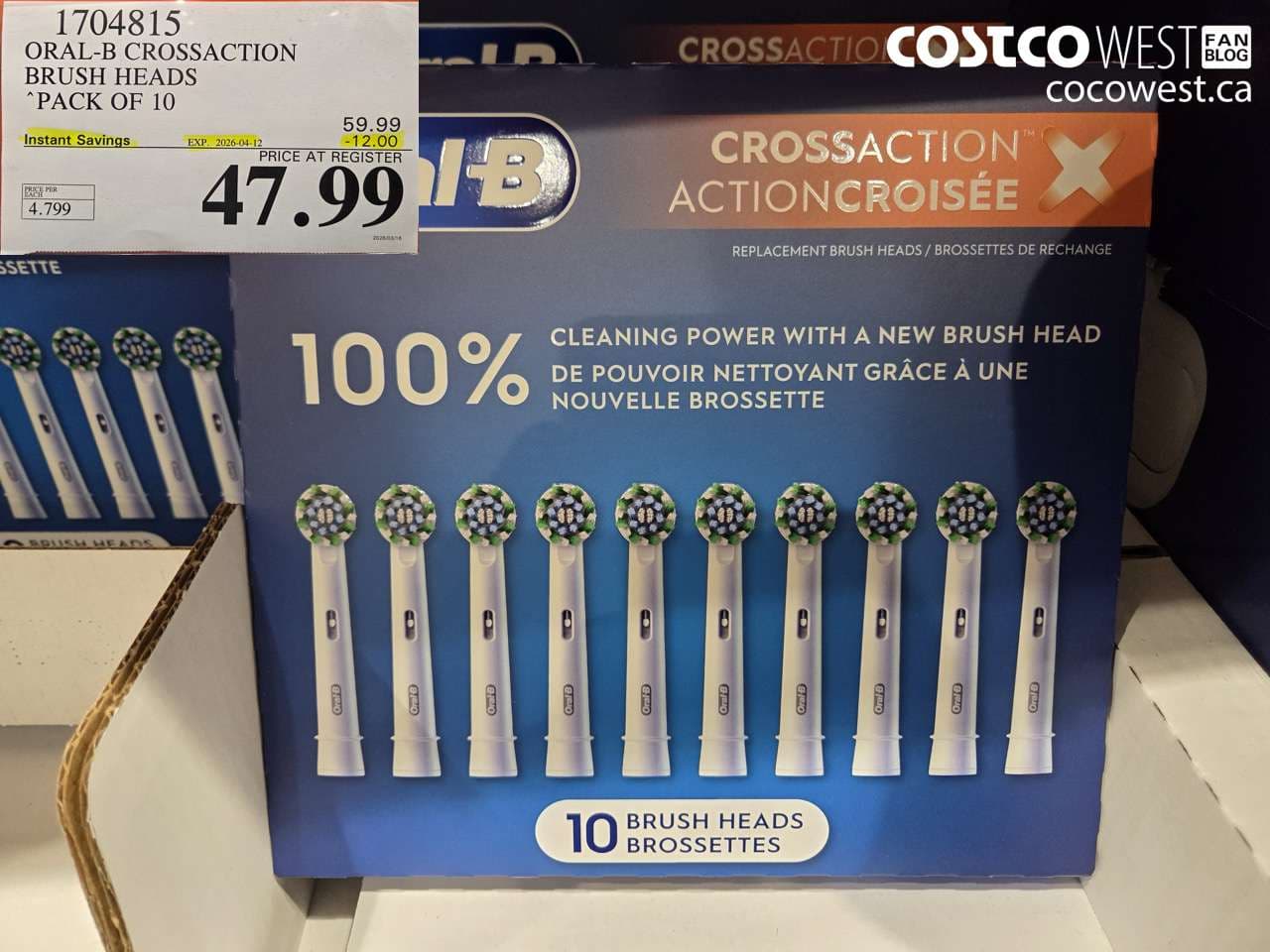 oralb crossaction brush heads pack of 10