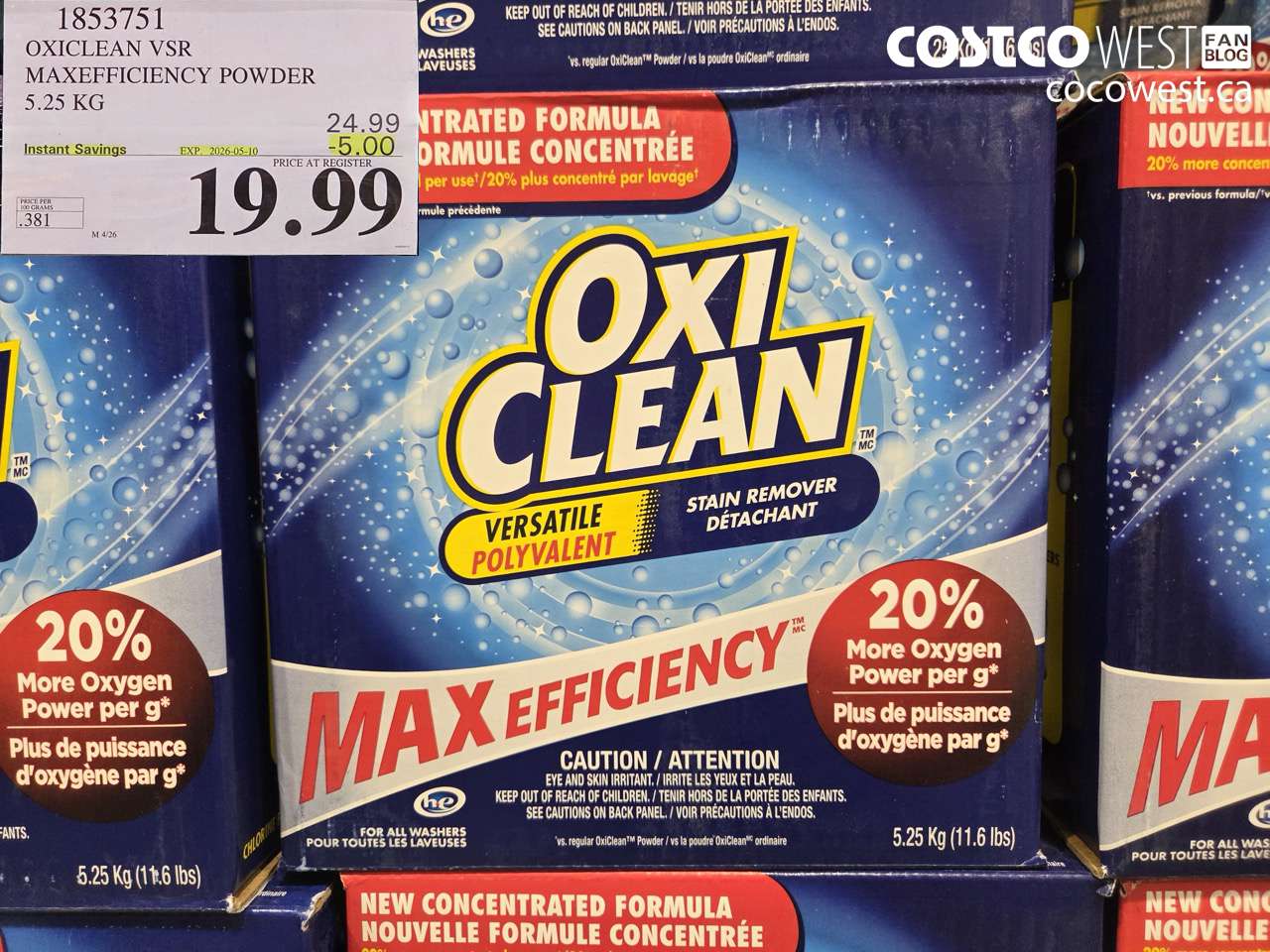 oxiclean vsr maxefficiency powder 525 kg