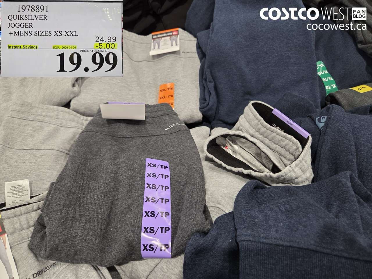 quicksilver jogger  mens sizes xsxxl