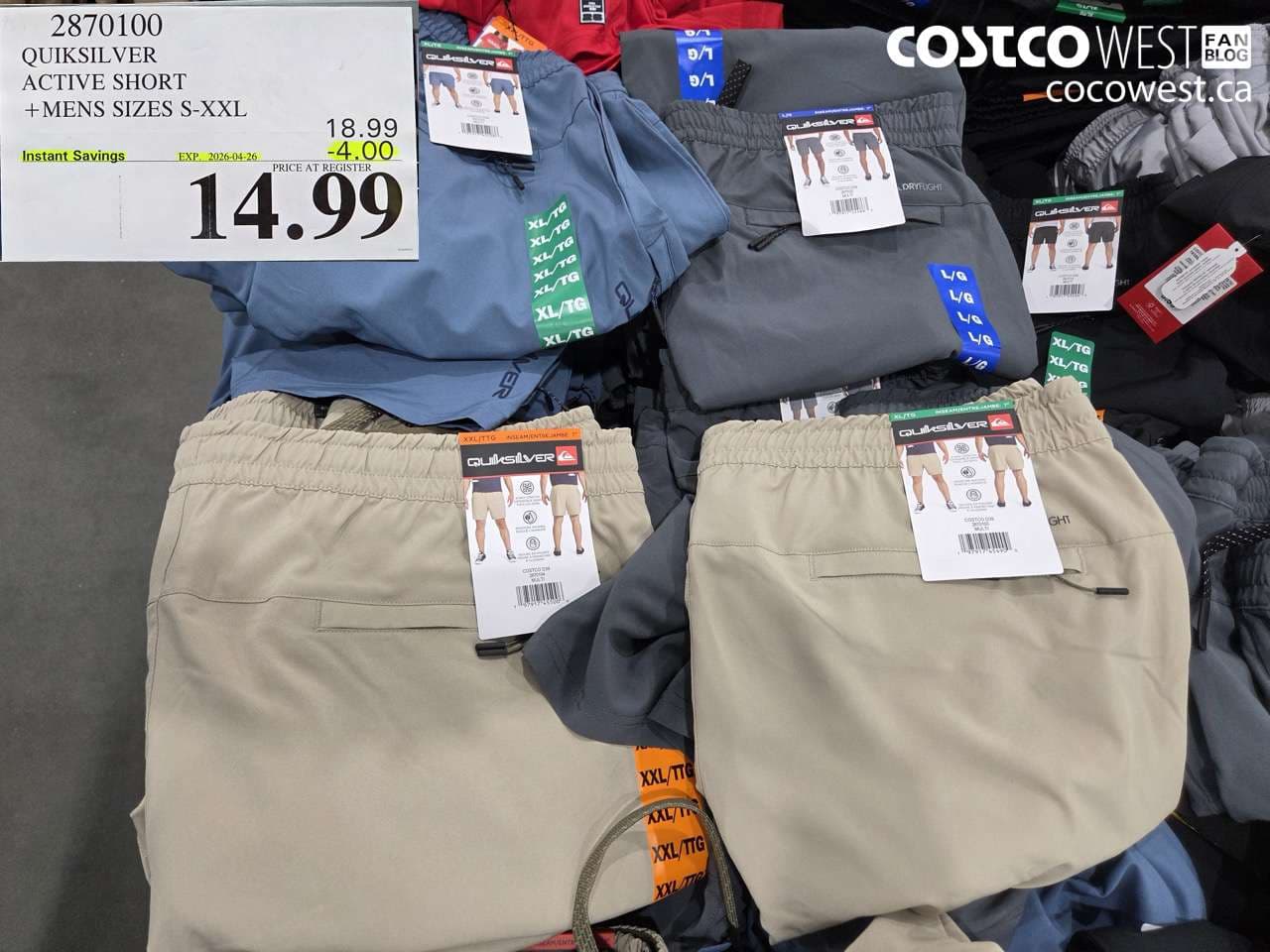 QUIKSILVER ACTIVE SHORT + MENS SIZES S-XXL