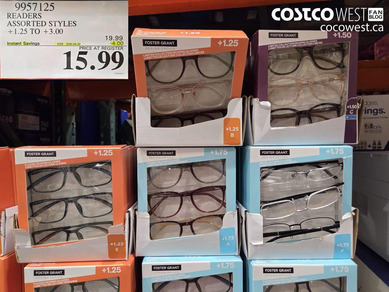 readers assorted styles 125 to 300