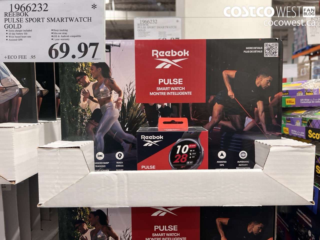 reebok pulse sport smartwatch gold