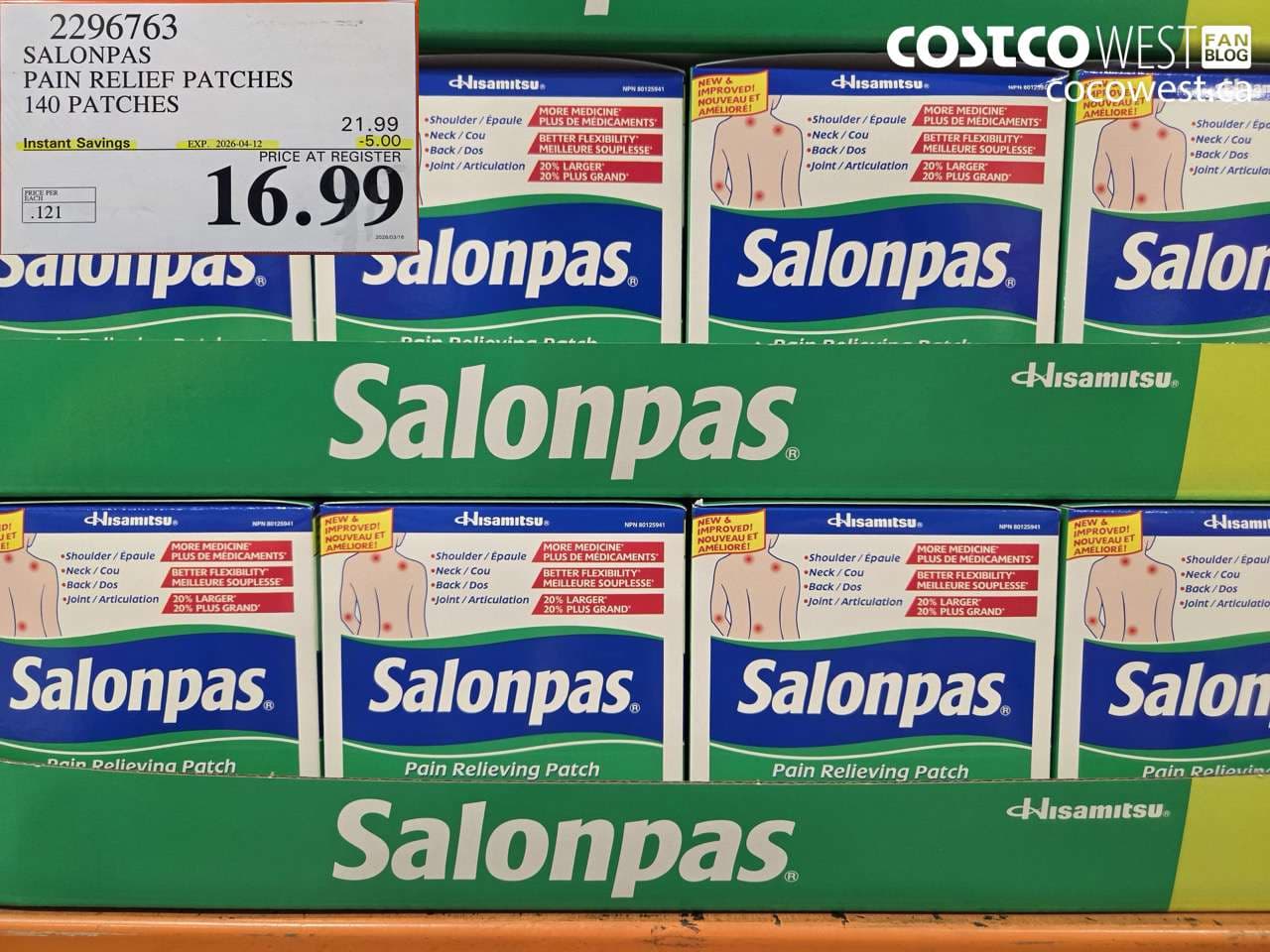 salonpas pain relief patches 140 patches