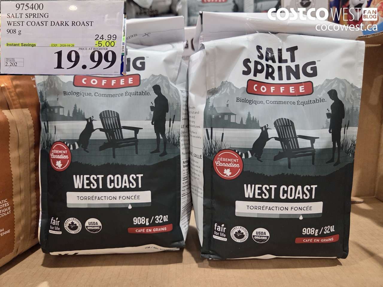 salt spring west coast dark roast 908g