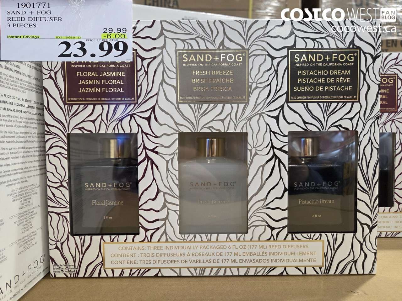 sand  fog reed diffuser 3 pieces