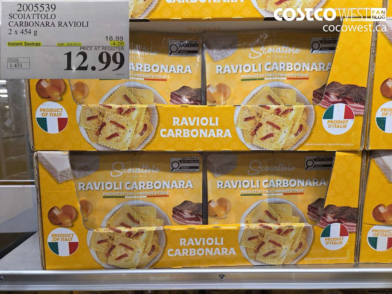 scoiattolo carbonara ravioli 2 x 454g