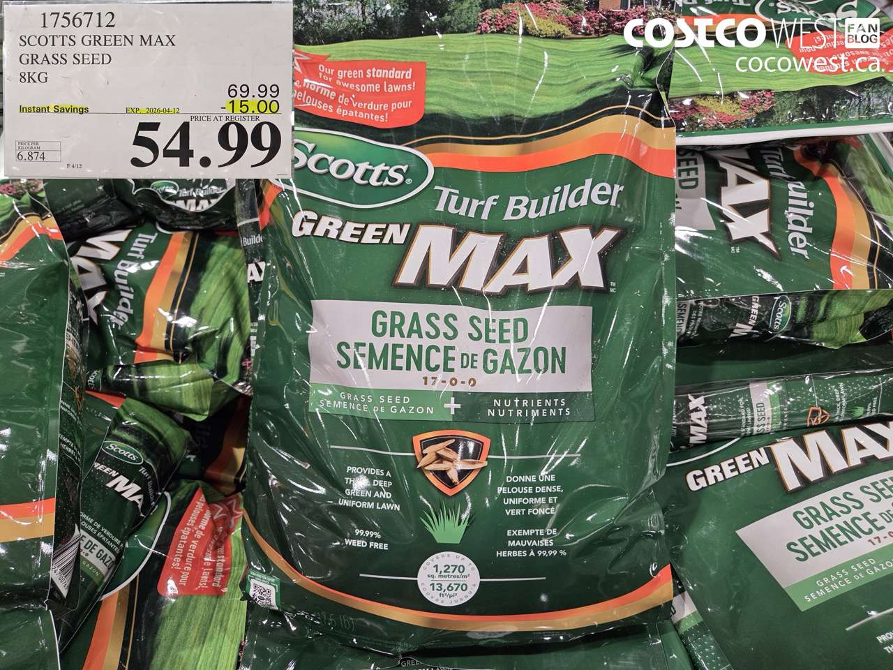 scotts green max grass seed 8kg