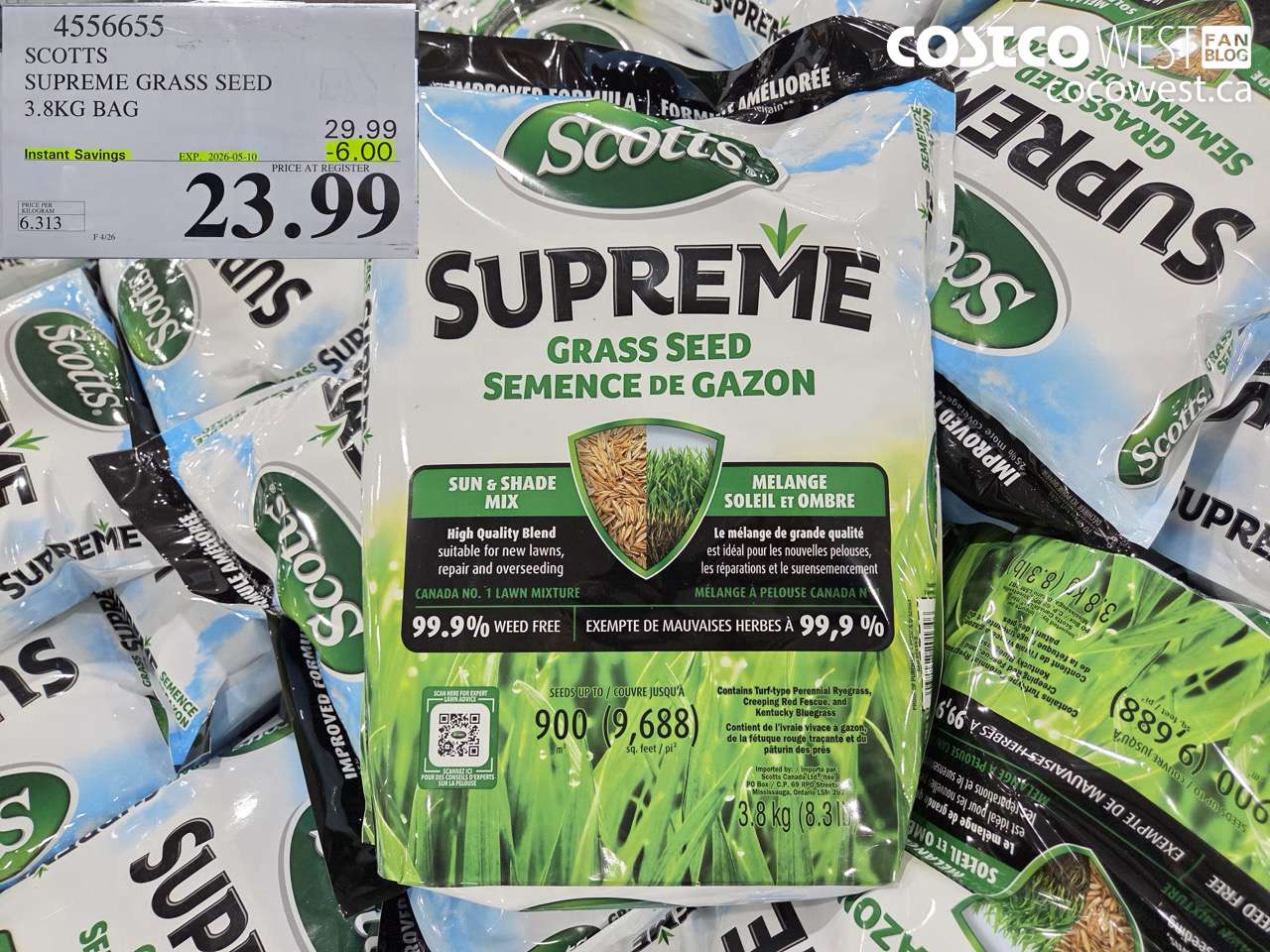 scotts supreme grass seed 38kg bag