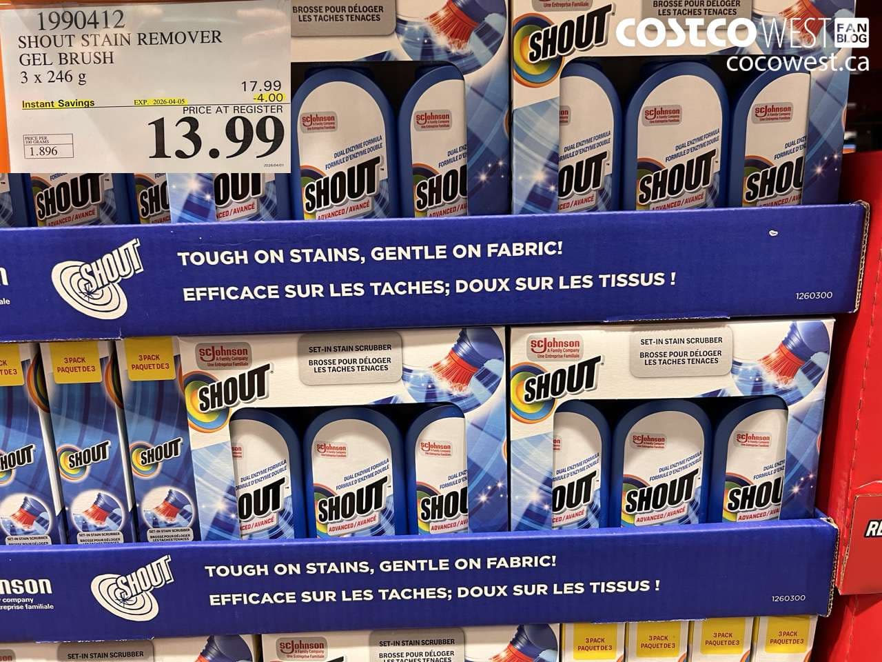 shout stain remover gel brush 3 x 246 g