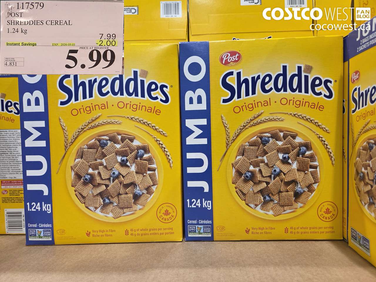 shreddies cereal 124 kg