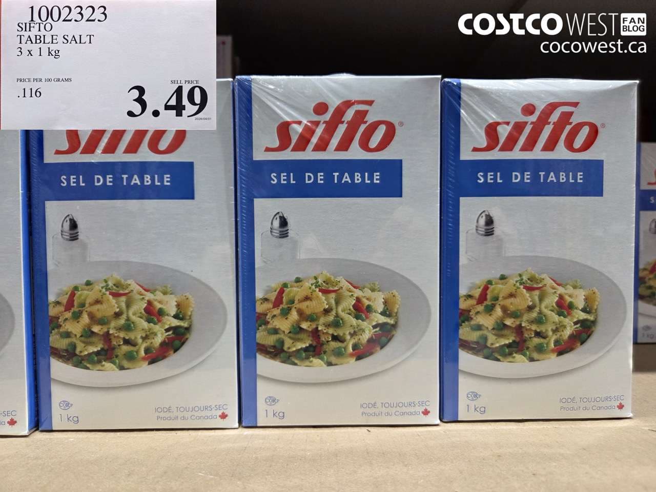 SIFTO TABLE SALT 3 X 1 KG