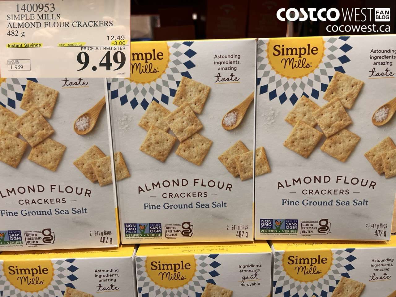 simple mills almond flour crackers 482g