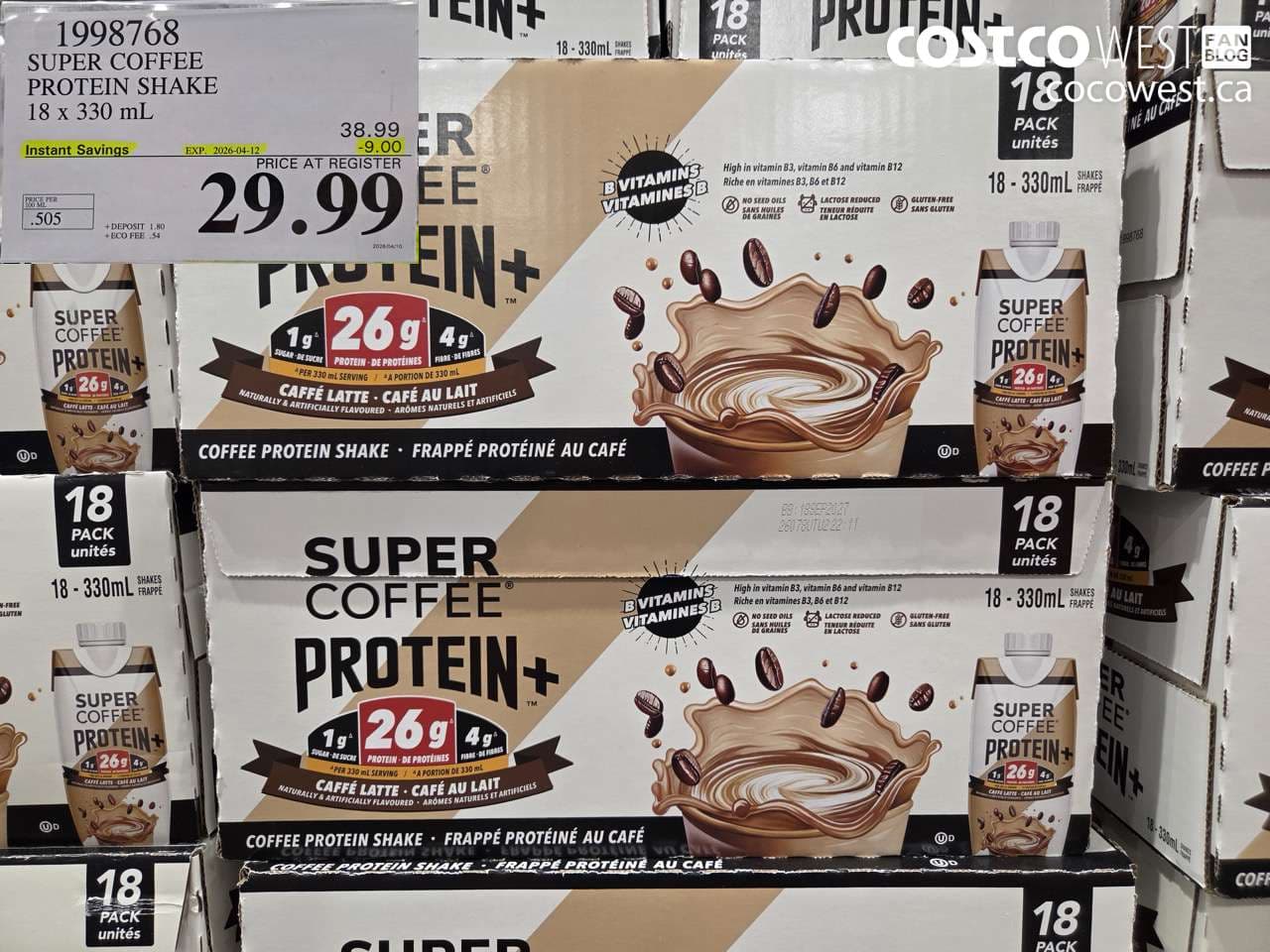 super coffee protein shake 18 x 330 ml