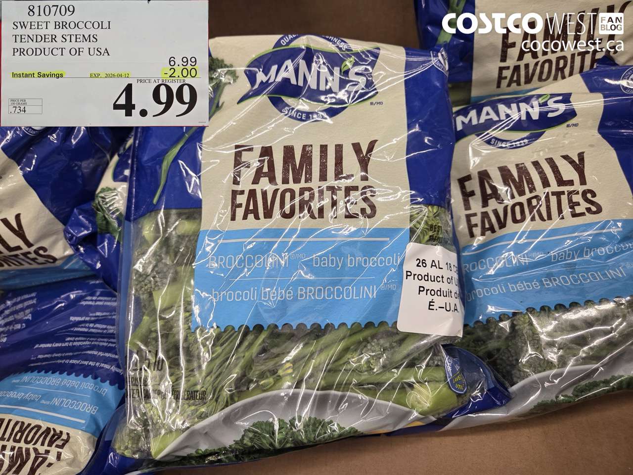 sweet broccoli tender stems product of usa