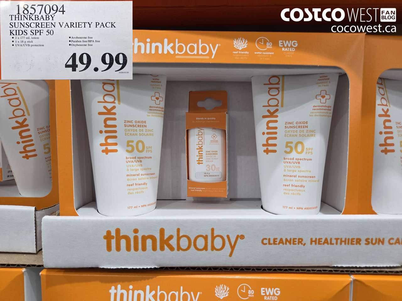 THINKBABY SUNSCREEN VARIETY PACK KIDS SPF 50