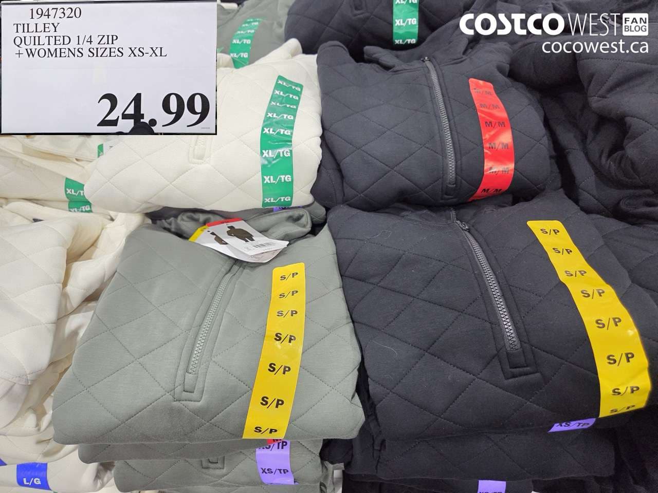 tilley quilted 14 zip  womens sizes xsxl