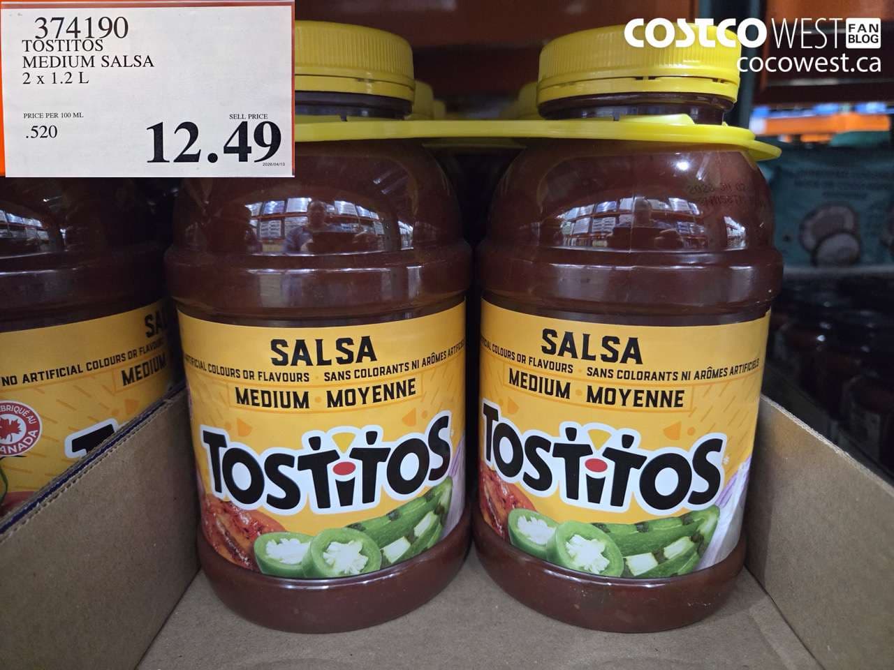 TOSTITOS MEDIUM SALSA 2 X 1.2 L