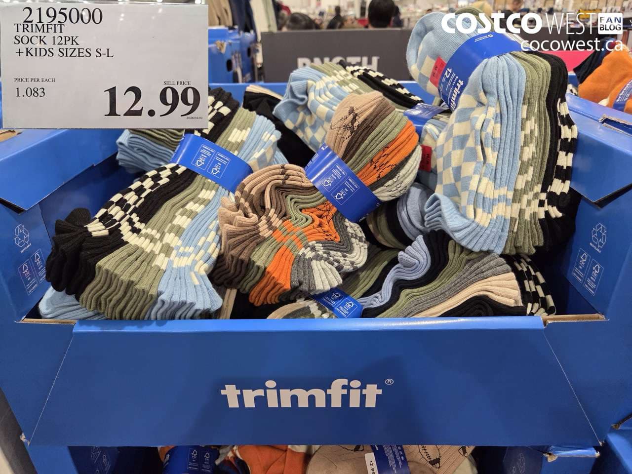 trimfit sock 12pk  kids sizes sl