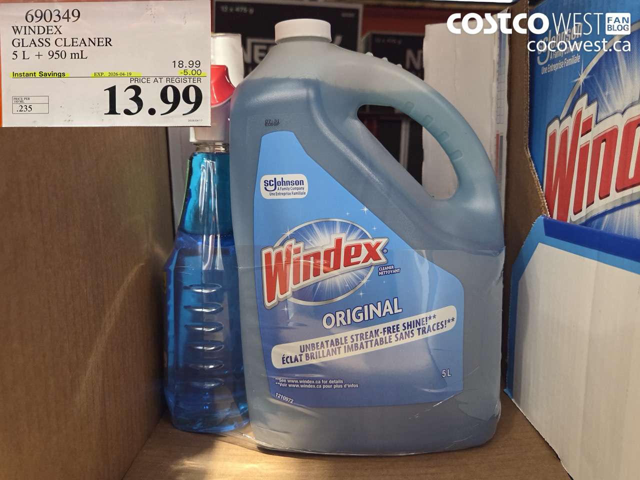 windex glass cleaner 5 l  950 ml