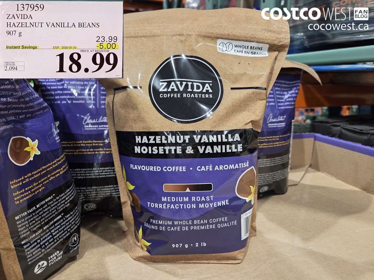 zavida hazelnut vanilla beans 907g