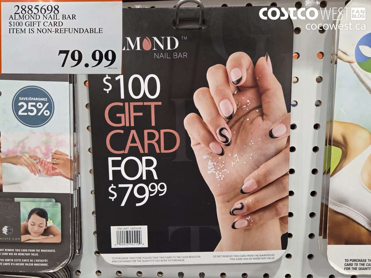 almond nail bar 100 gift card item is nonrefundable