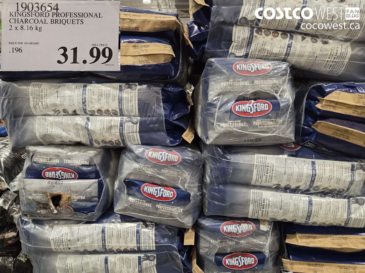 kingsford professional charcoal briquets 2 x 816 kg