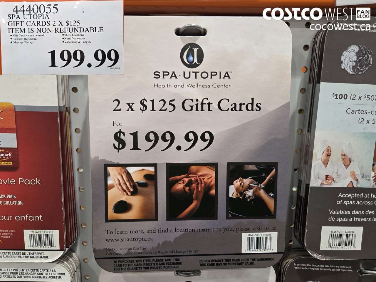 spa utopia gift cards 2 x 125 item is nonrefundable