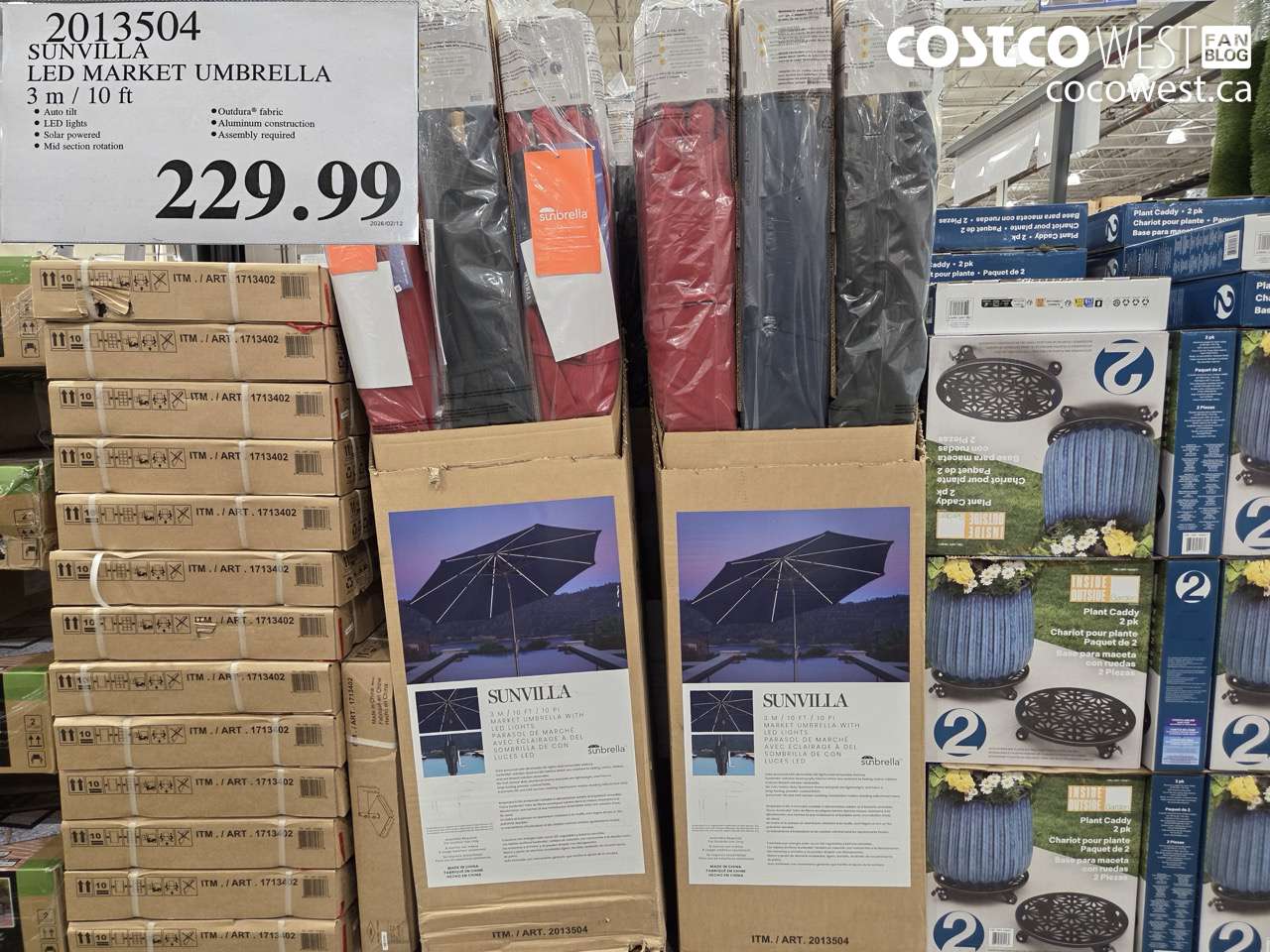 sunvilla led market umbrella 3 m 10 ft