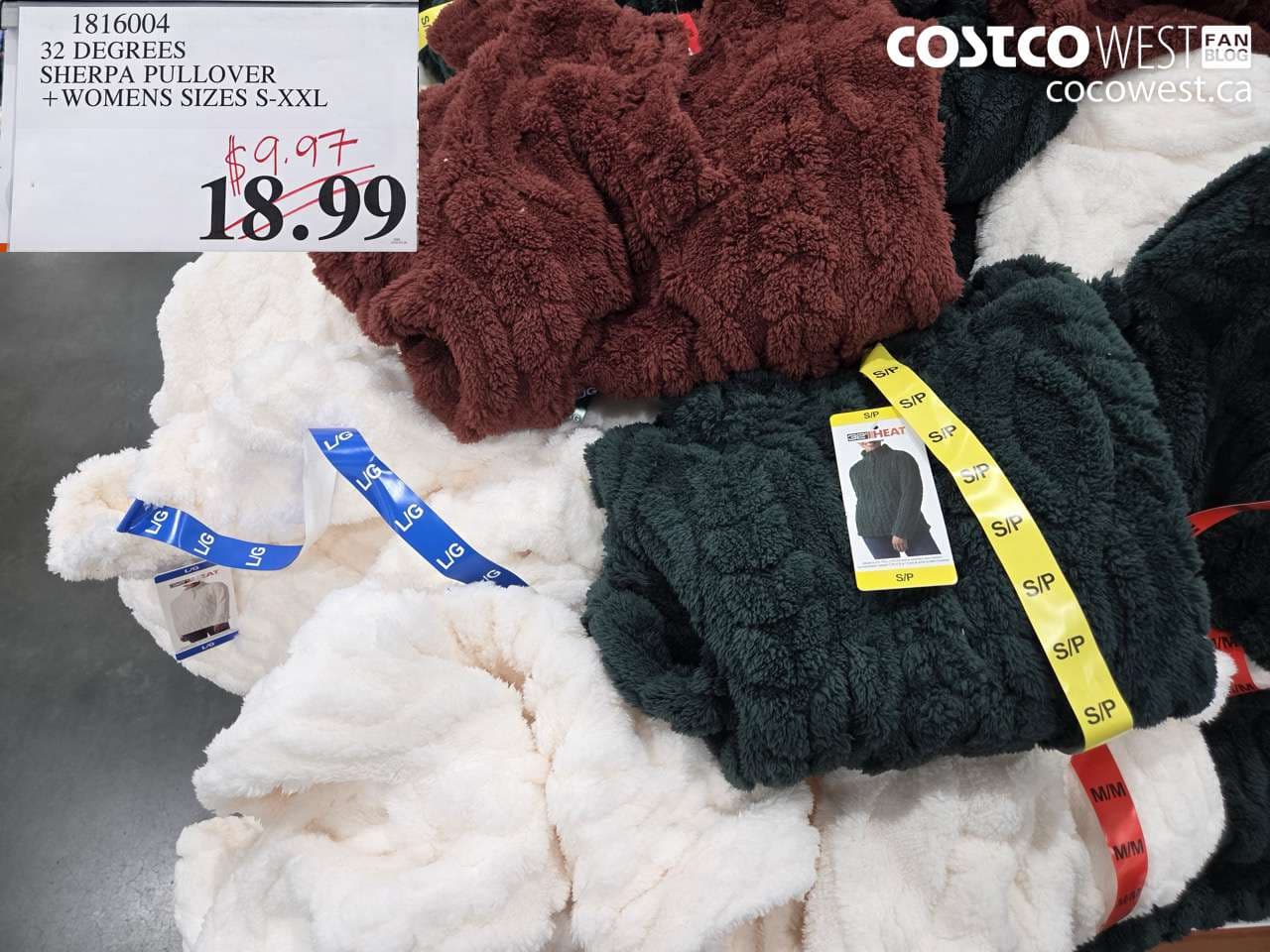 32 degrees sherpa pullover womens sizes sxxl