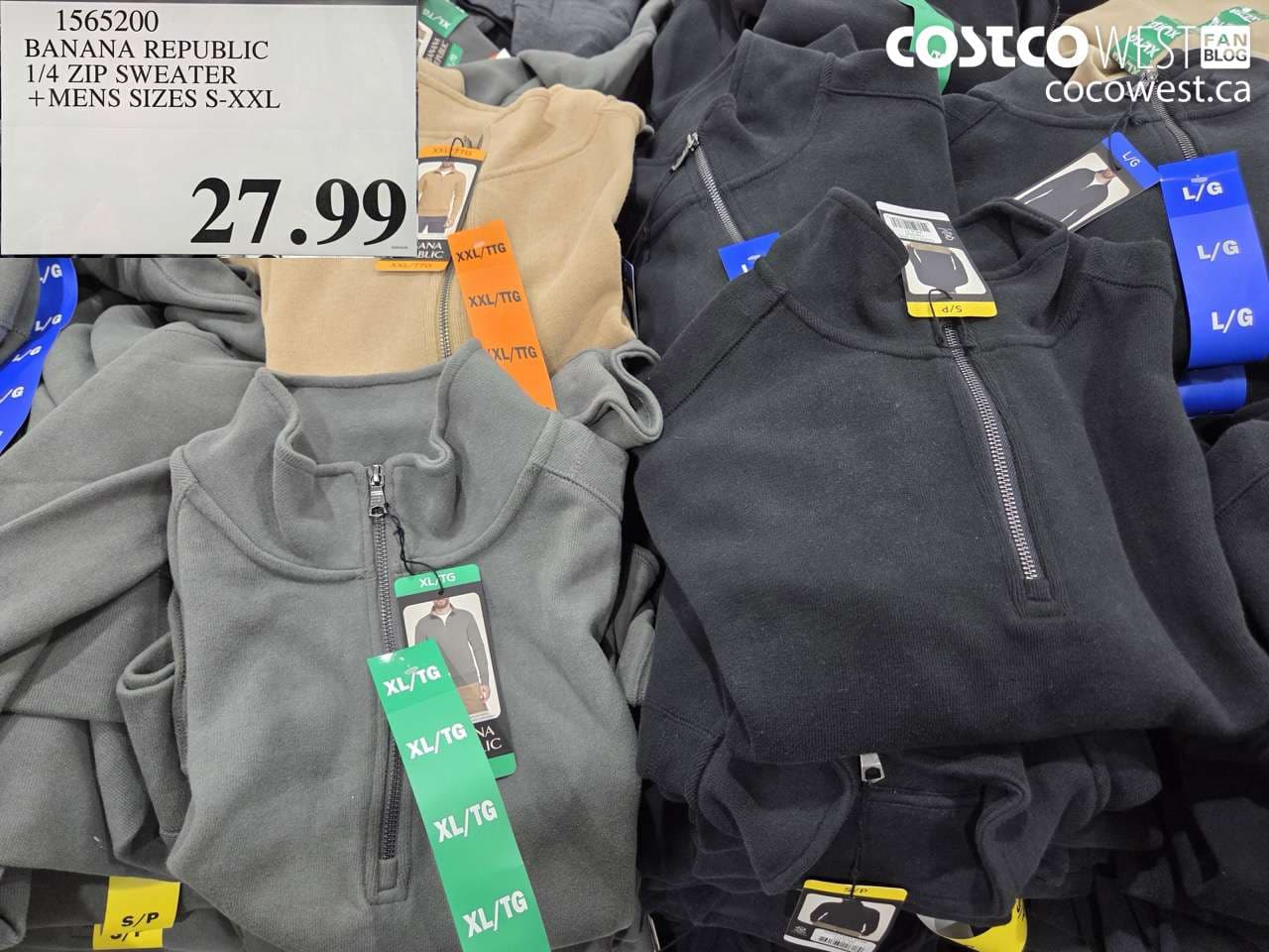banana republic 14 zip sweater mens sizes sxxl