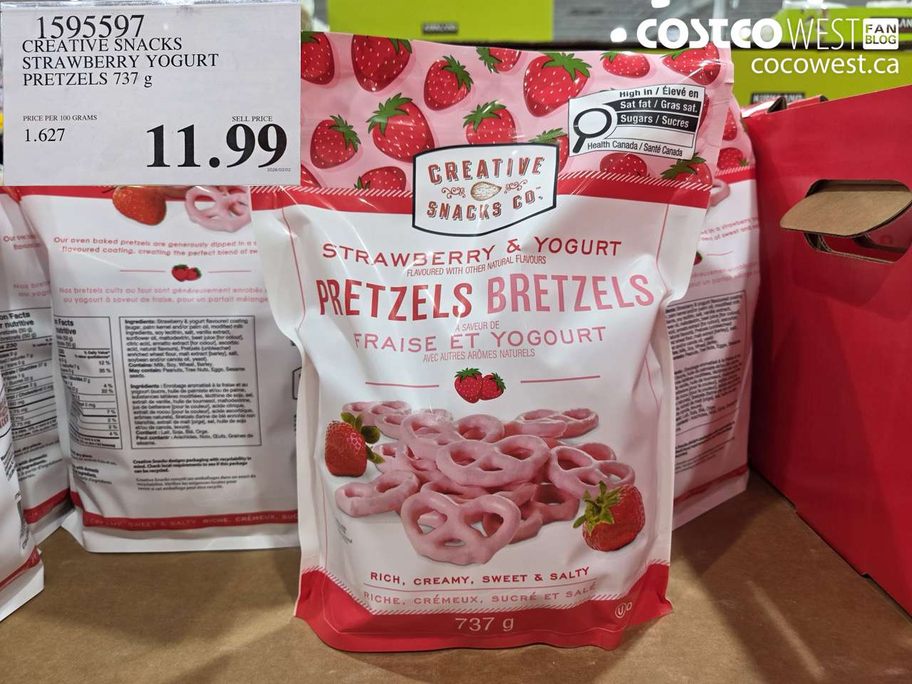 creative snacks strawberry yogurt pretzels 737 g