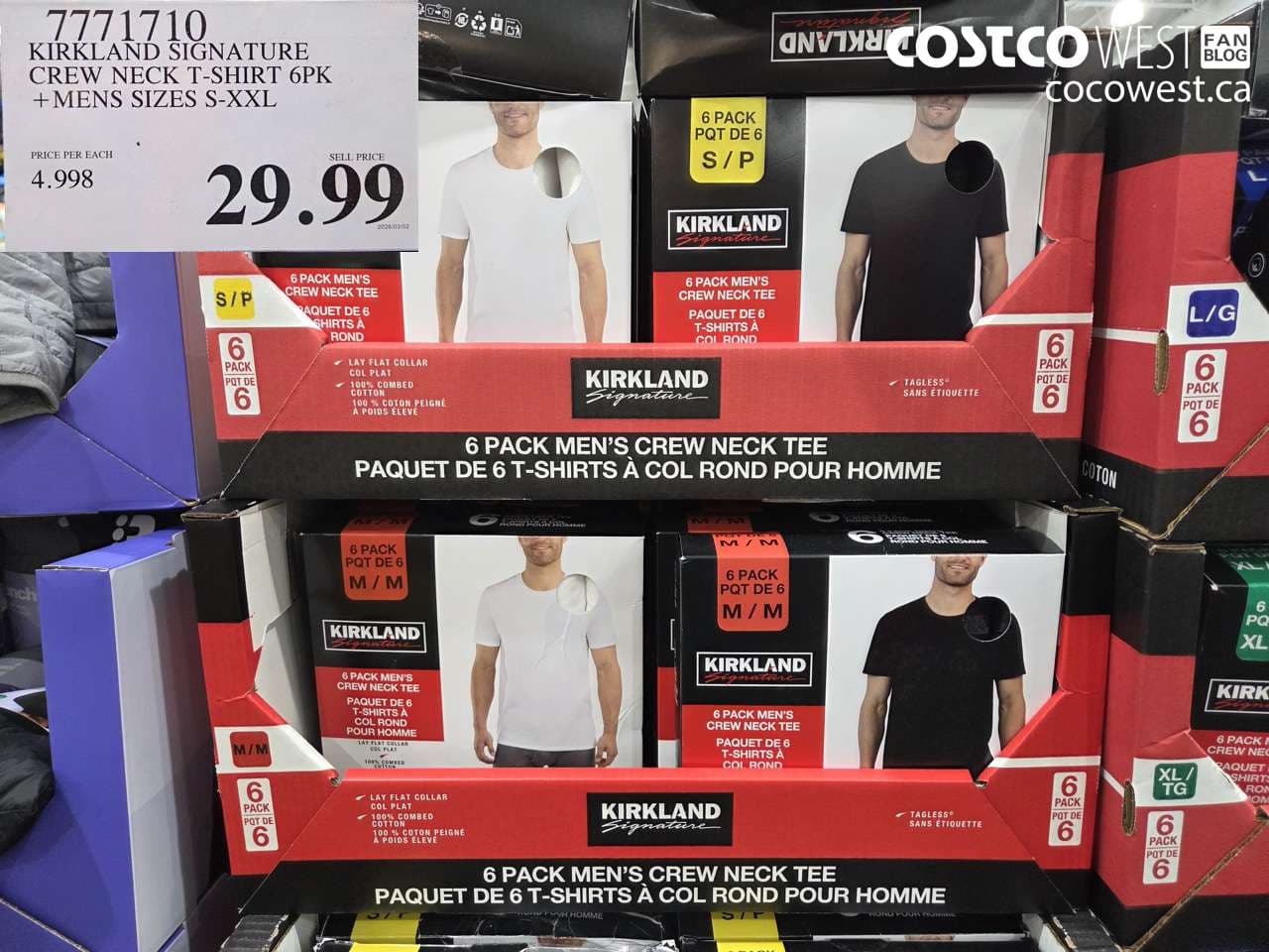 kirkland signature crew neck tshirt 6pk mens sizes sxxl