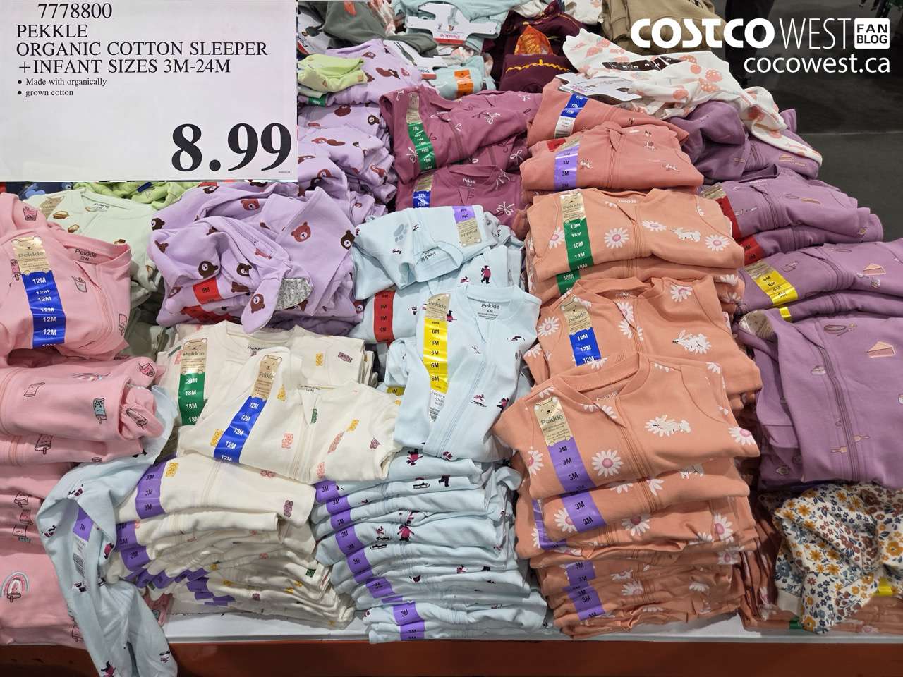 pekkle organic cotton sleeper infant sizes 3m24m