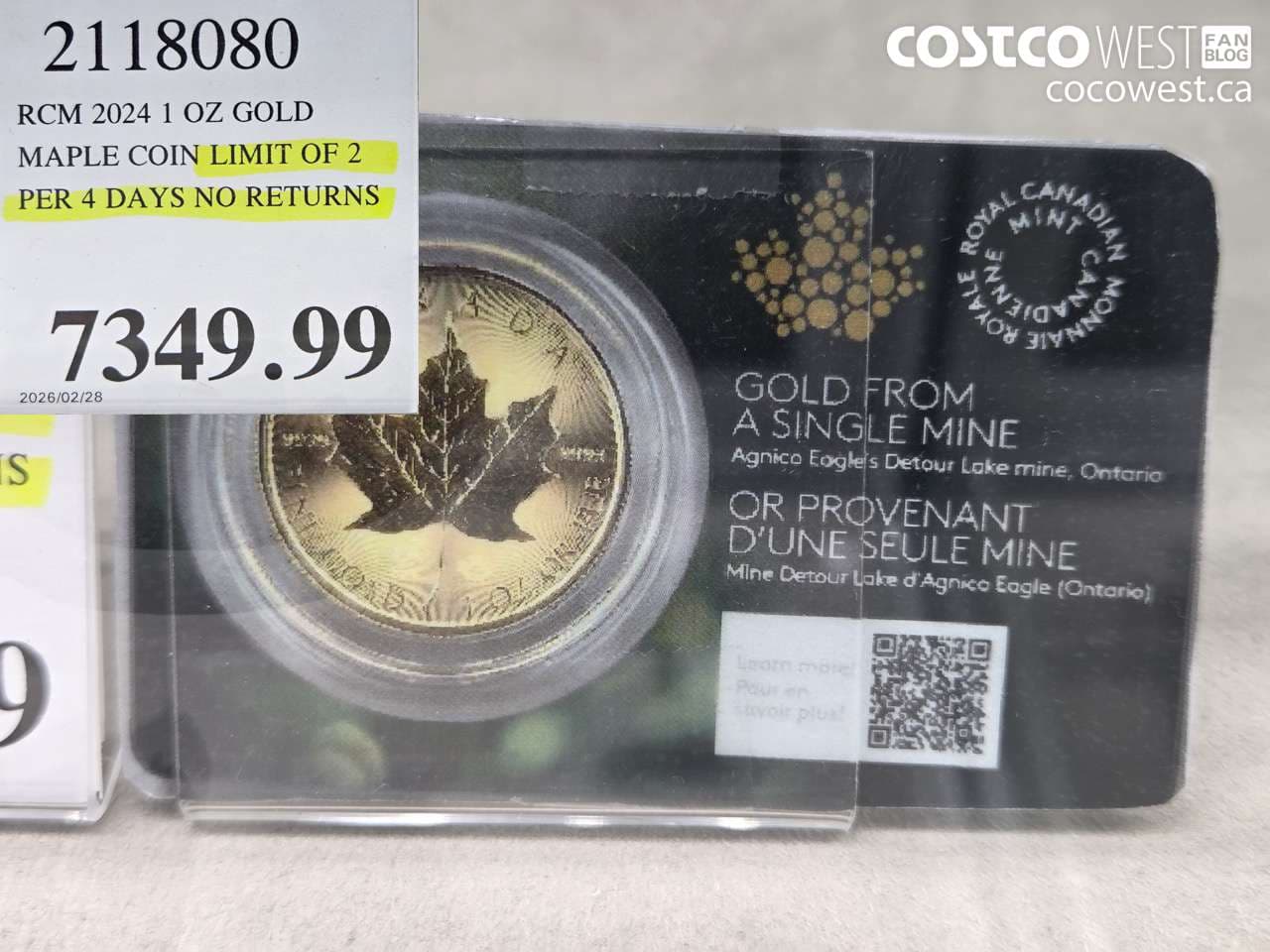 rcm 2024 1 oz gold maple coin limit of 2 per 4 days no returns
