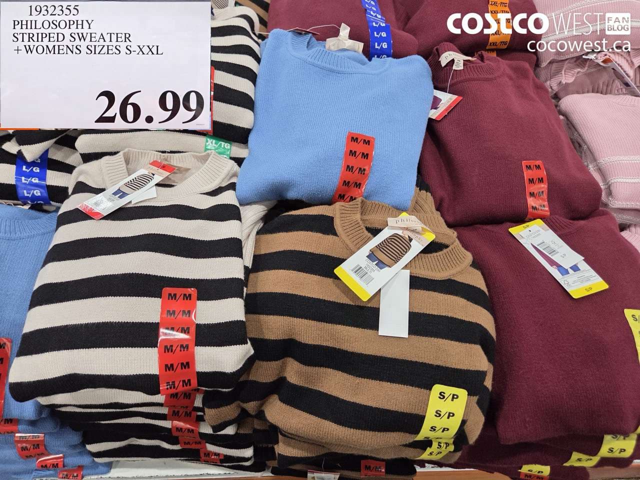 philosophy striped sweater womens sizes sxxl